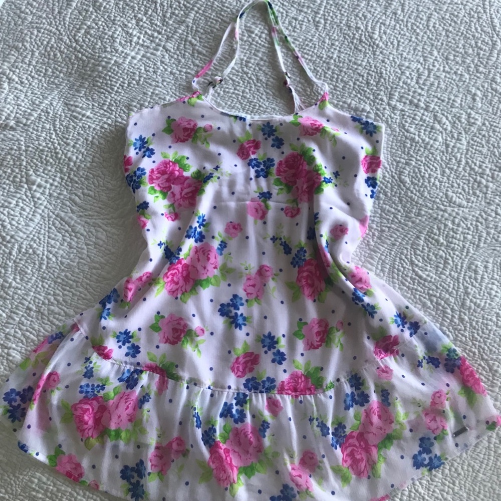 Abercrombie kids girls white and pink dress